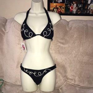 Lucy Love Swim Large halter swim top and Small bottoms NWT